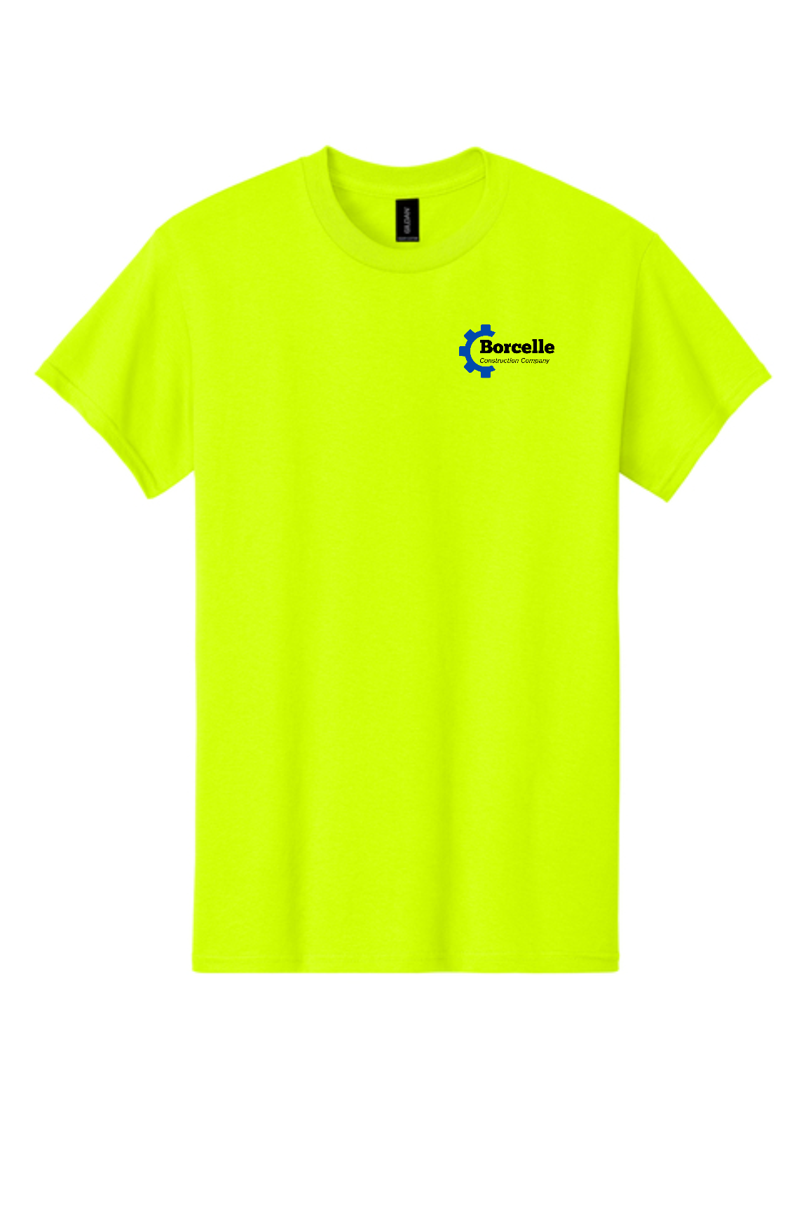 Borcelle Construction Company neon safety tee