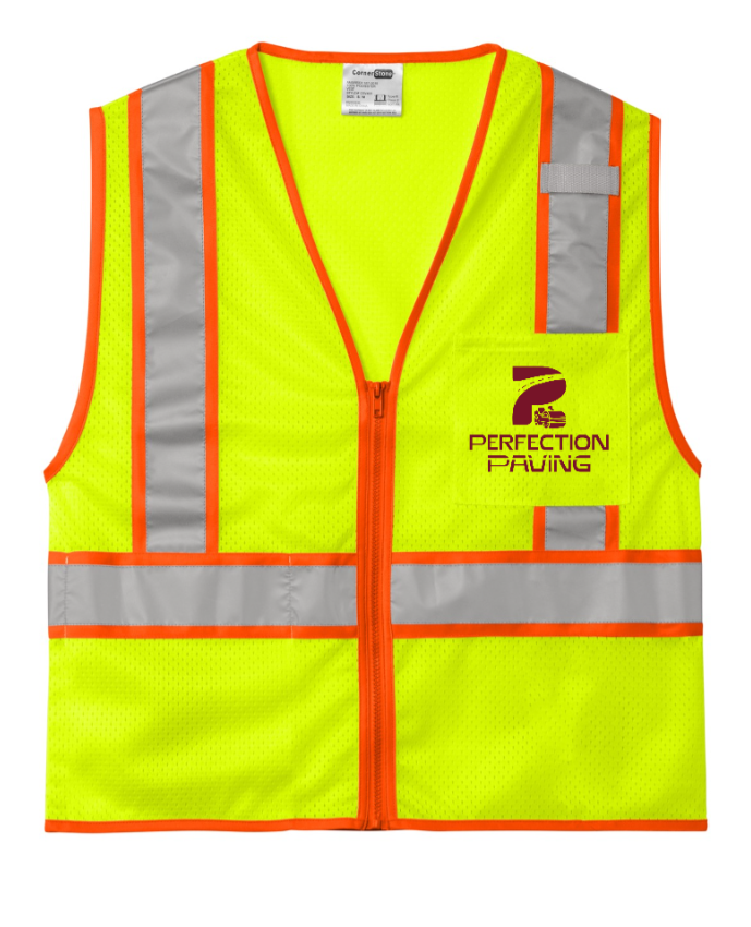Perfection Paving high-visibility safety vest