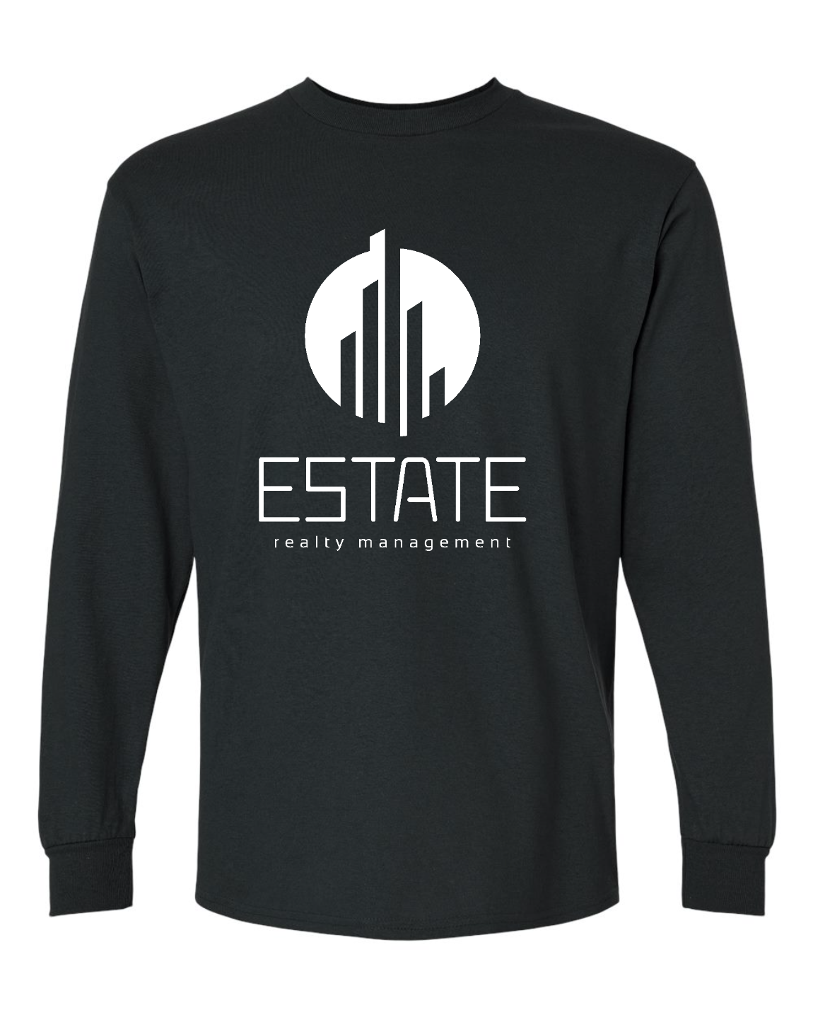 Estate Realty Management black long sleeve tee with white printed logo