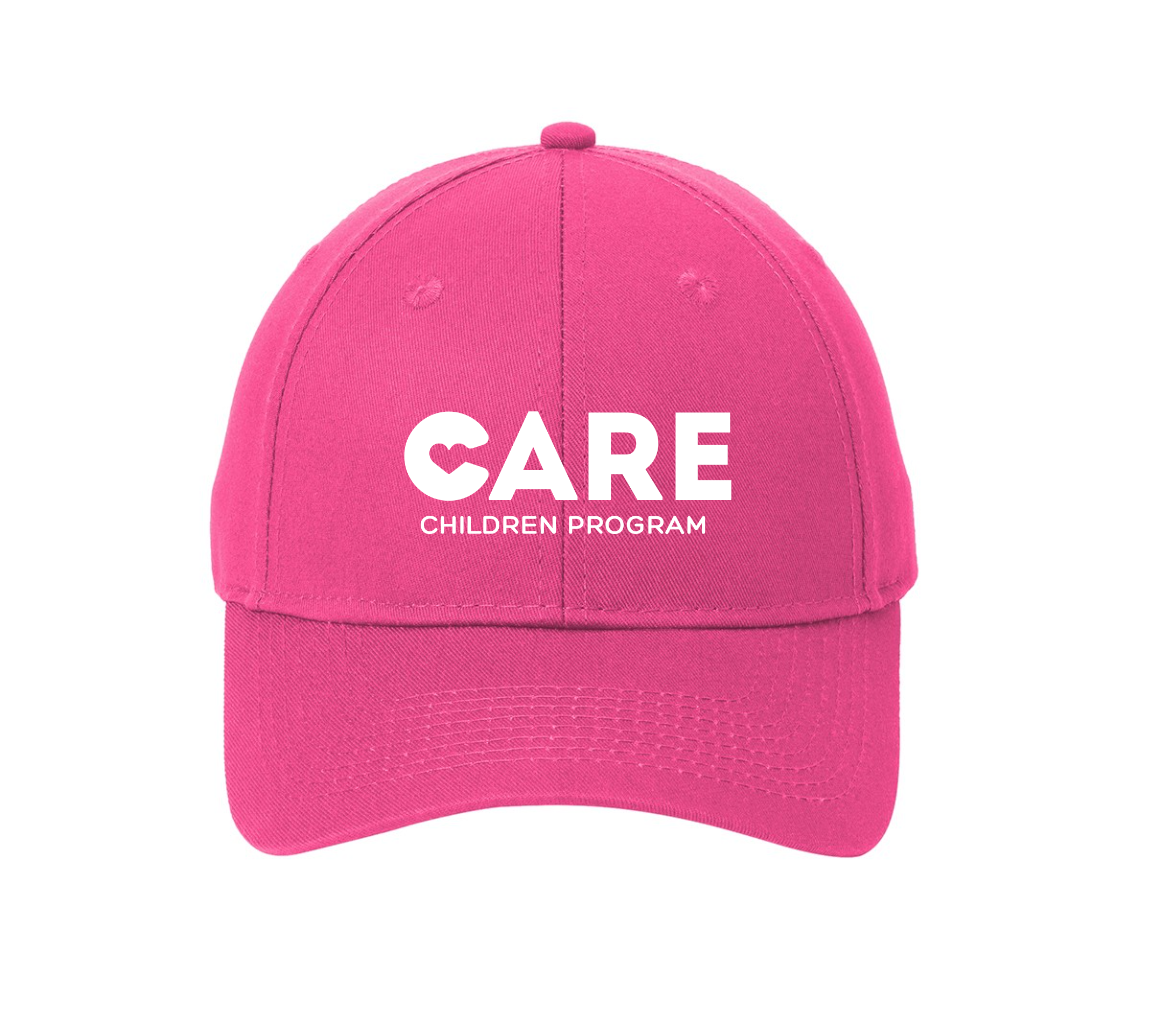 CARE Children Program pink cap with white embroidered logo