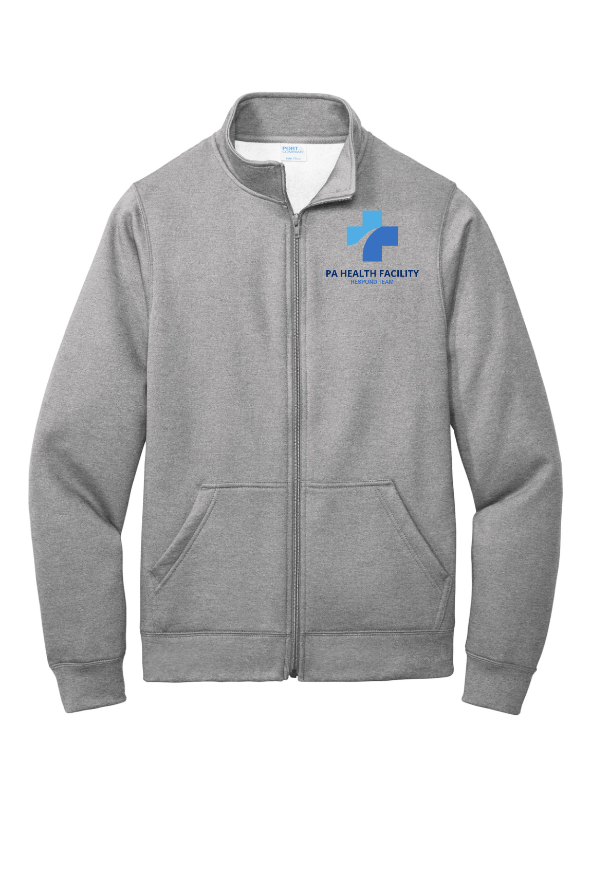 PA Health Facility Respond Team grey full-zip jacket with embroidered logo